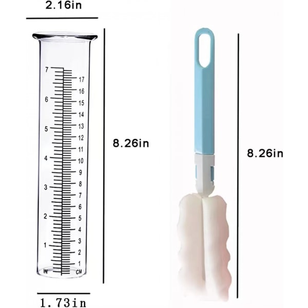 7" plastik regnmåler erstatningsrør, 8,25 x 2,25 x 1,75", kulde- og revnebestandig, velegnet til udendørs haveterrassehjem A