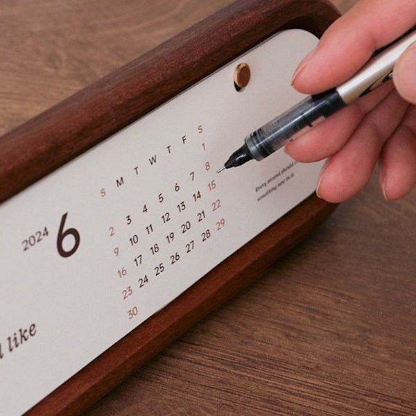 2024 Miniatyr Kunst Ornament Trekalender Planlegger Påminnelse Skrivebordsornamenter Eksklusiv Tre Skrivebordskalender