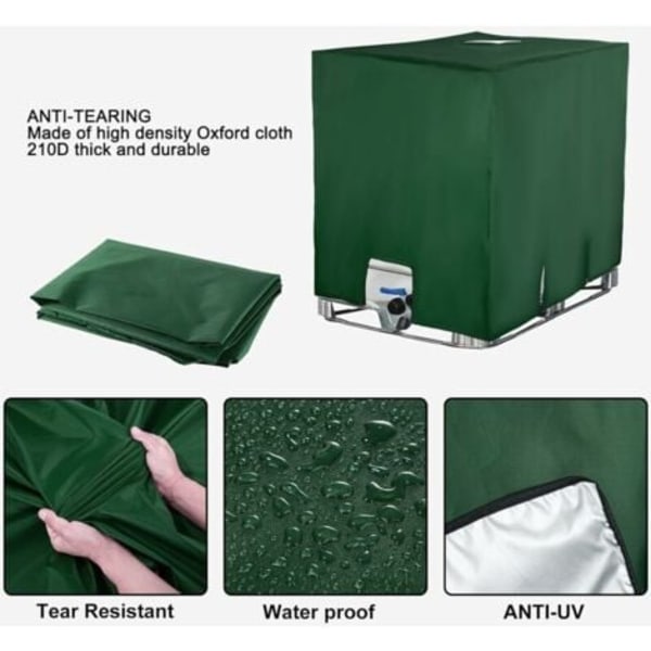 Sommarrea Ulisem Vattentankskydd, Skydd för 1000L IBC-tank, Dammtätt UV-beständigt Regntätt (116 x 100 x 120 cm).ca