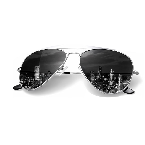 Klassiske Aviator Solbriller for Menn Kvinner Kjører Solbriller Polarisert Lens UV-blokkering