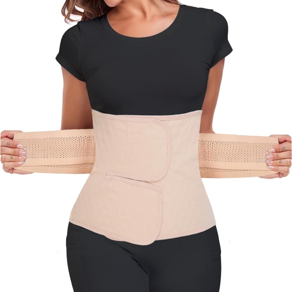 Mavebælte efter fødslen - Restitutionsbånd efter fødslen for kvinder, kejsersnit Mavebælte, Rectus Diastasis Belly Strap (beige) Waist 60 to 70 cm