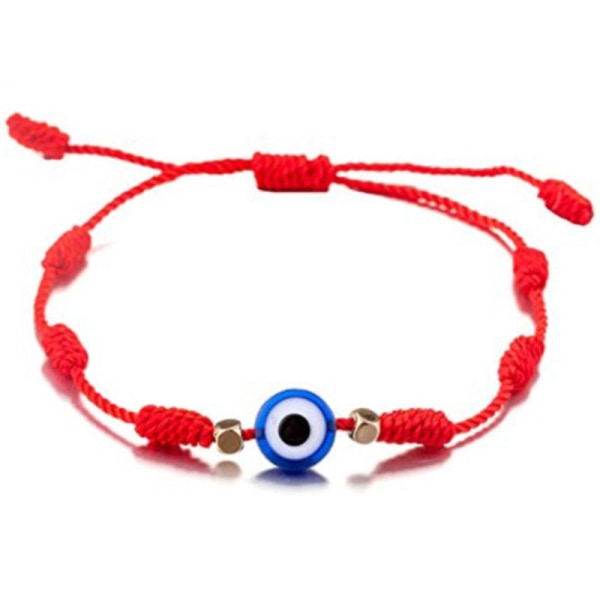 2 pakke armbånd 7 knuter beskyttelse, onde øyne og lykke tråd/velstand og suksess amulett, amulett for kvinner, menn, jenter, gutter. Justerbar ledning. Red Seven Section Eyes