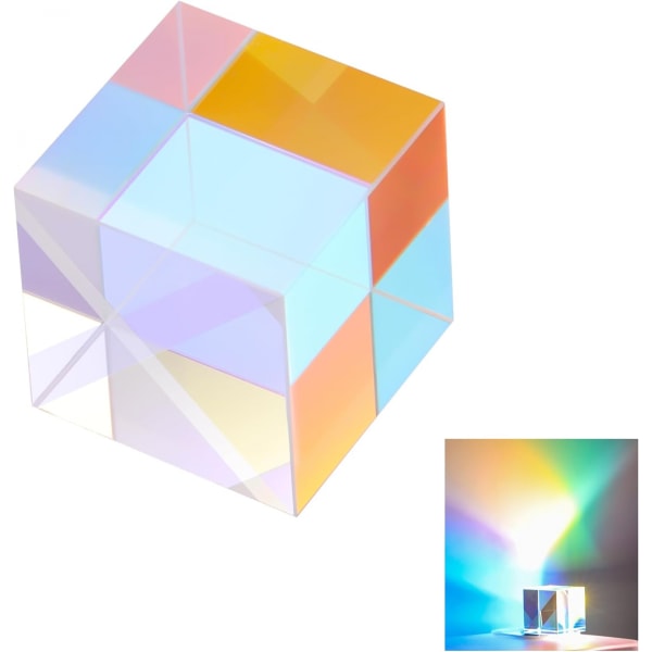 20mm K9 Krystal Fotografi Prisme Cube Farve HD Optisk Glas Cube RGB Dispersion Prisme Fotografi Rekvisitter til Spektrum Uddannelse E