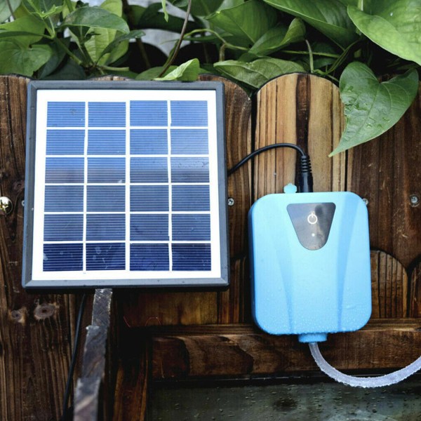 Solar drevet oxygenator belufter vand ilt pumpe til dam akvarium akvarium blue second generation