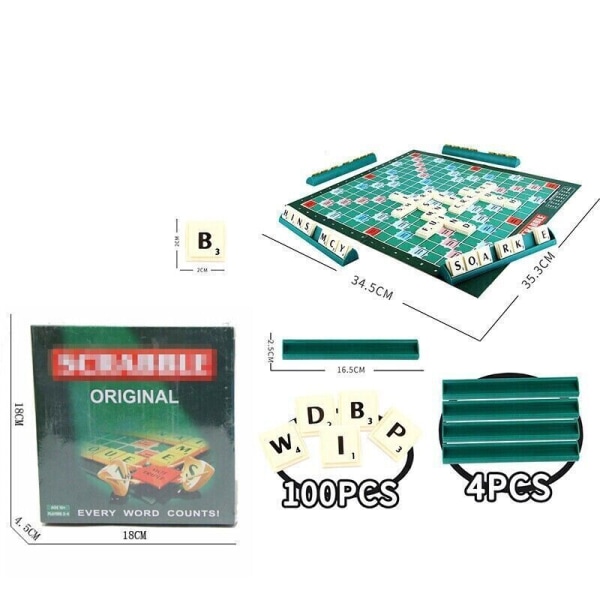 Klassisk Scrabble Brætspil Gave Familie Voksne Børn Pædagogisk Legetøj Puslespil