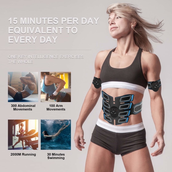 Muskelformer ABS-stimulator Trening Trening Belte Slanking Mageutstyr Midje Smart treningsutstyr Menn Kvinner Mage/ben Hjemmekontortrening A