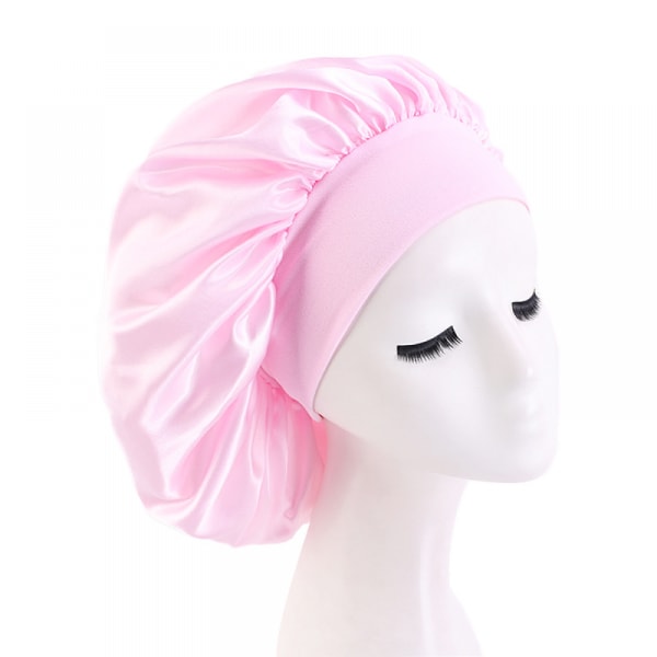 Satin Bonnet Silk Bonnet Hiuspäällinen Nukkumiseen Satiini Bonnet Hiuskotelot Naisten Silkkihupu luonnollisille hiuksille pink