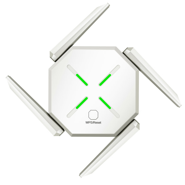 WiFi Extender Signal Booster, kattaa jopa 10000 neliöjalkaa - 1200Mbps seinän läpi vahva WiFi-vahvistin, Ethernet-portilla White EU Plug