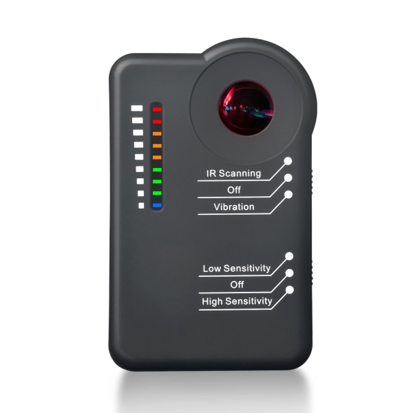 Professionell kameradetektor C10 Pro - Bug RF-detektor, dolda kamerasökare, antispionsopare, GPS-spårare och avlyssningsenhetsdetektor black