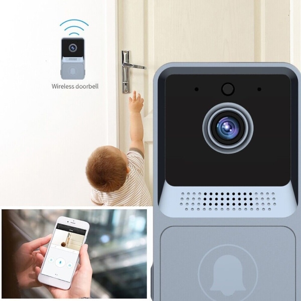 Trådlös Smart Video Dörrklocka WiFi Säkerhetskamera Bell Telefon Dörr Ring Intercom