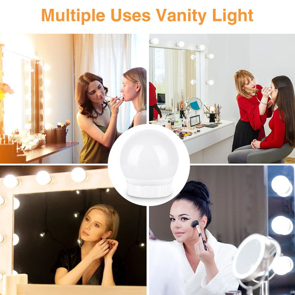 Makeup-spejllys LED-pærer Vanity Makeup Toiletbord USB-spejllys (kun lampe, intet spejl) 14 lights