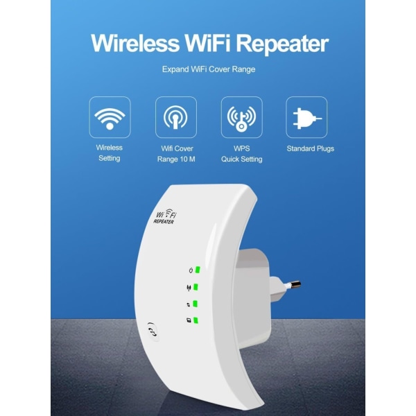 WiFi Booster Amplifier 2024, 2024 Opdateret WiFi-forstærker European plug