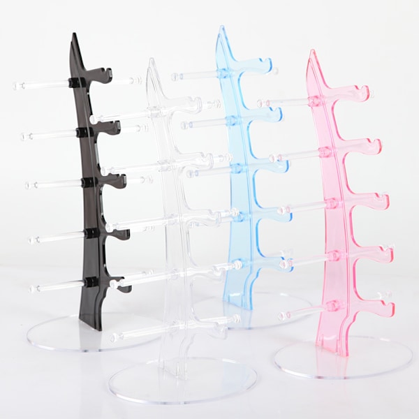 Sommer Udsalg Varme Briller Solbriller Opbevaringsstativ Display Stand Organizer Taske Display Stand til 5 Briller (1 stk. transparent)