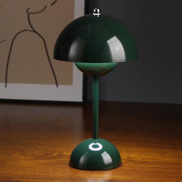 Sladdlös svampbordslampa - 3-färgsdimbar lampa, uppladdningsbar LED-nattlampa för säng, inomhus/utomhusbruk Dark Green