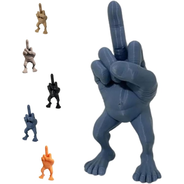 Langfingerfigur med ben, morsomt dekorativt skrivebordstilbehør med langfinger, morsom gave med kneblefigurer, langfingerpynt (17,5 cm) Navy 17.5cm