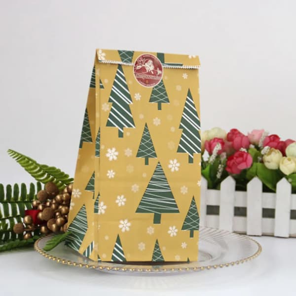 24 stk. julekalender fyldeposer Kraftpapir 4 designs klips snor