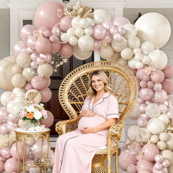 173 STK Perle Pink Hvid Ballon Bue Sæt Boho Brudebad Bryllup 173 pcs