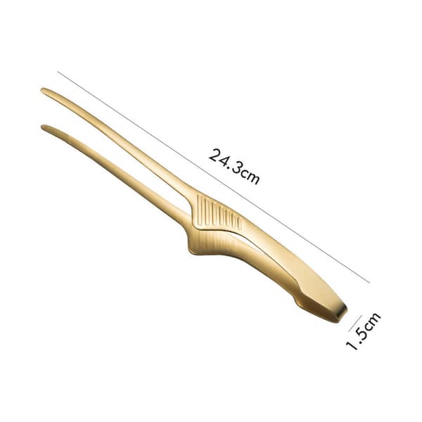 BBQ-tång 24cm Rostfritt Stål Guld Non-Stick Kök Steak Serveringsklämma 1 st