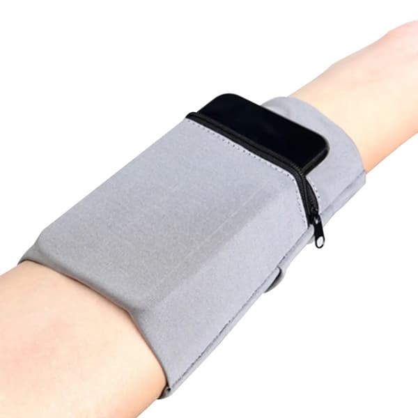 Sportsarmbånd i polyester, elastisk, holder opptil 7-tommers telefon, nøkler, ID, løping, treningsstudio