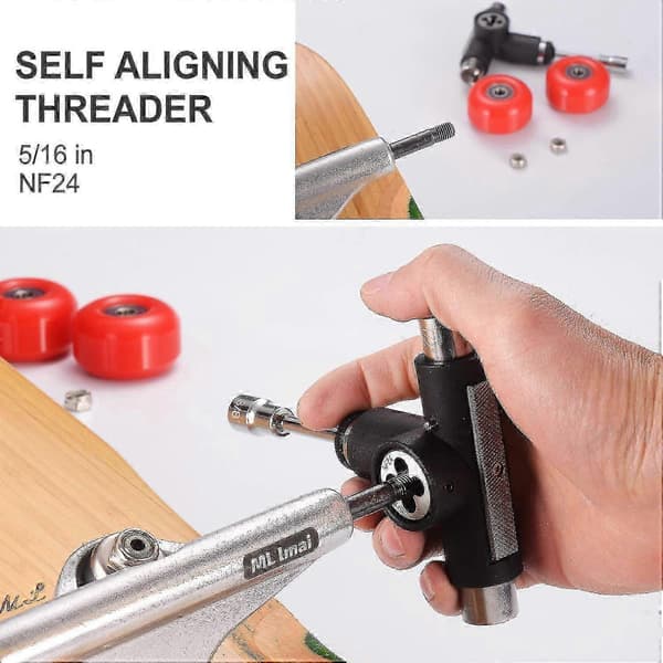 Alt-i-én Skralde Skateboard Værktøj med Griptape Viskelæder, Multifunktionel Skate Nøgle Reparationssæt til Skateboard All-In-One Multi-Function Ra