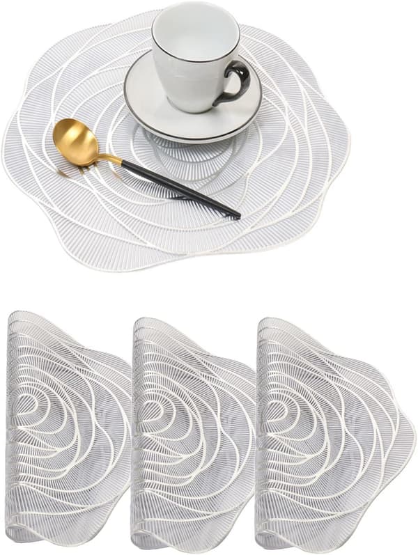 4-pack silverrosa PVC-bordstabletter, 38 cm Pack of 4
