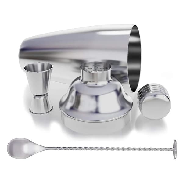 Cocktailshaker-set 750 ml rostfritt stål inbyggd sil barsked kompatibel hemmabar