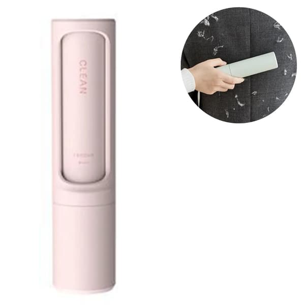 Gjenbrukbar kjæledyrhårfjernerulle ca. 18,3 cm ABS rosa sofaklær teppebørste