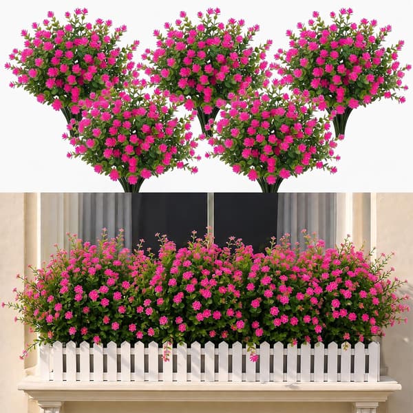 24 bunter kunstige kameliablomster utendørs, rosa 24 Bundles Artificial