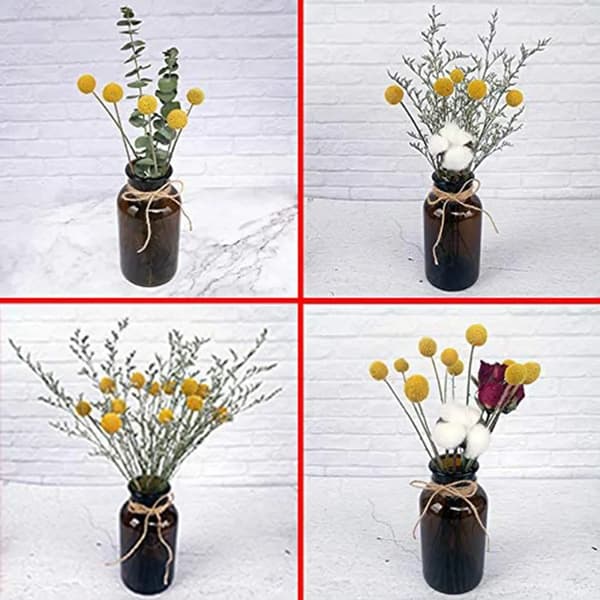Naturlige tørrede gule Billy Ball blomster 20 stilke ca. 40 cm DIY bryllupsindretning