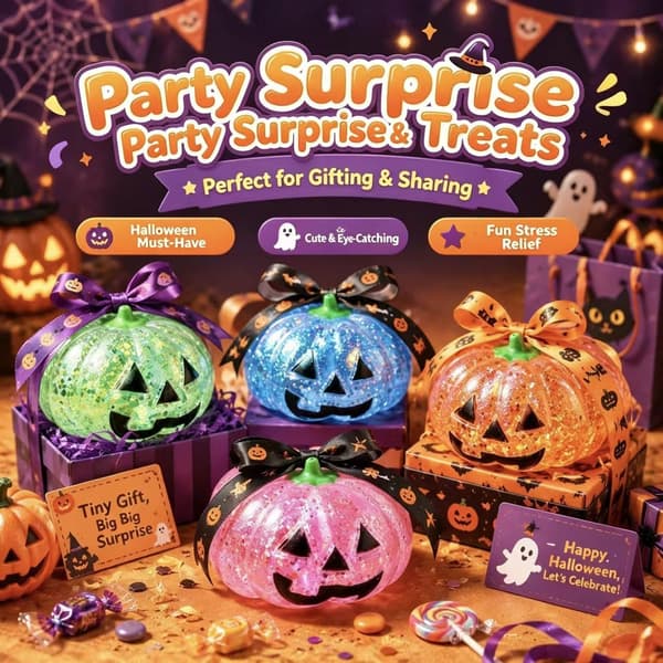 Oranssi Halloween-kurpitsan stressipallo Squishy-lelu