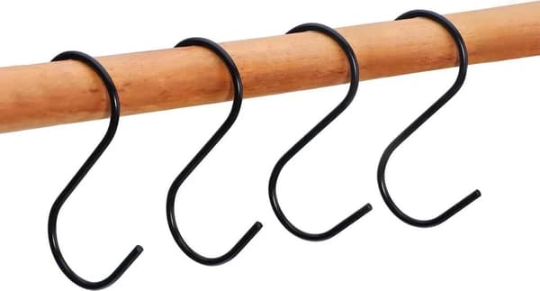 Mustat S-koukut, 20 kpl, 8 cm S Hooks 20