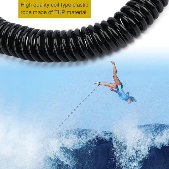 Surfboard Leash, Sort, Kompatibel med alle boards, 3m stræk