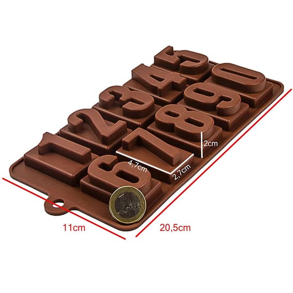 Silikone Bogstav Nummer Chokoladeform Kagebagning 20,5x11x2cm 1 stk