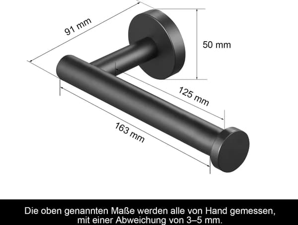Ruostumaton WC-paperiteline 1kpl 16.2cm Pysty- Vaakasuora Asennus Hopea Musta