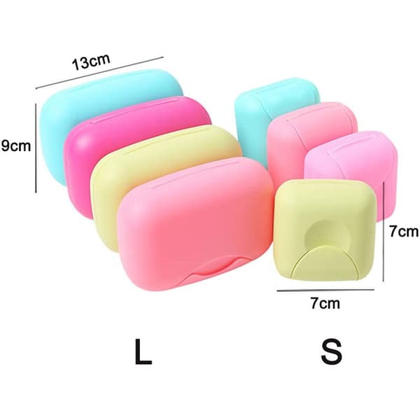 Blå bärbar resesåpask Light Blue Rounded Lid Case Vent Hole Cover 1 st