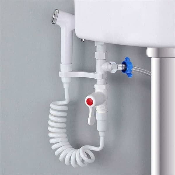 Toalett Handbidé Sprayset Vit ABS 1,5m Slang G1/2 Väggmontering
