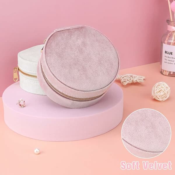 Resesmyckeskrin i sammet, rosa 10x10x5cm 95g 1 st