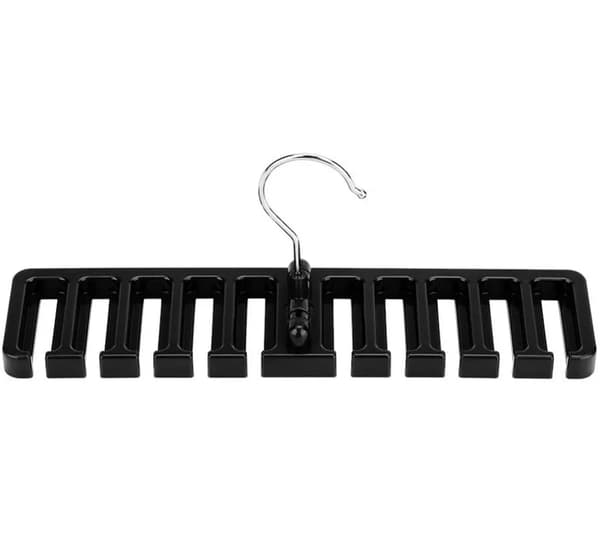 Slipsbælte Organizer Bøjle Skabspladsbesparende Plast 30,5x7,3cm Sort 1 stk