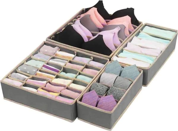 Underkläder Strumpor Organizerlådor 4-pack Nonwoven Garderobslåda BH Slips Halsduk