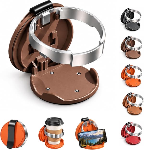 Multifunktionel sammenklappelig bildørkopholder, 2-i-1 drikke- og telefonholder, A Multifunctional Foldable Car