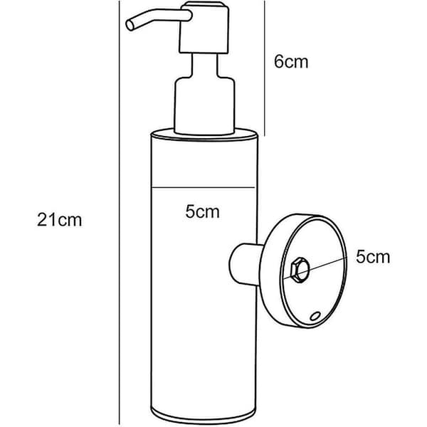 304 Rostfritt Rund Väggmonterad Tvåldispenser 200ml Spegelkrom Cylinder Tryckmontering 1 st