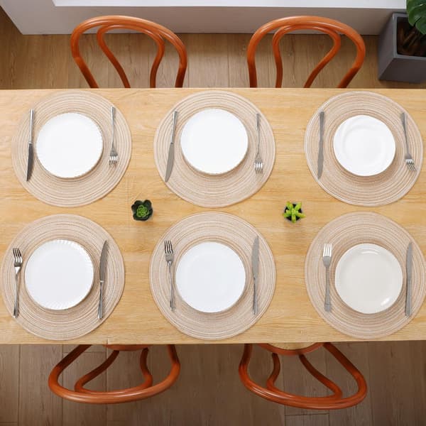 Sæt med 6 runde vævede dækkeservietter, 38 cm Set of 6