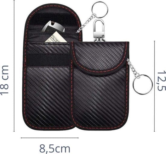 RFID Nøglefri Bilnøglebeskytter - Sort - Kulstof - 2 Stykker Rfid auto keyless