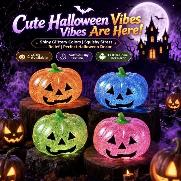 Oranssi Halloween-kurpitsan stressipallo Squishy-lelu