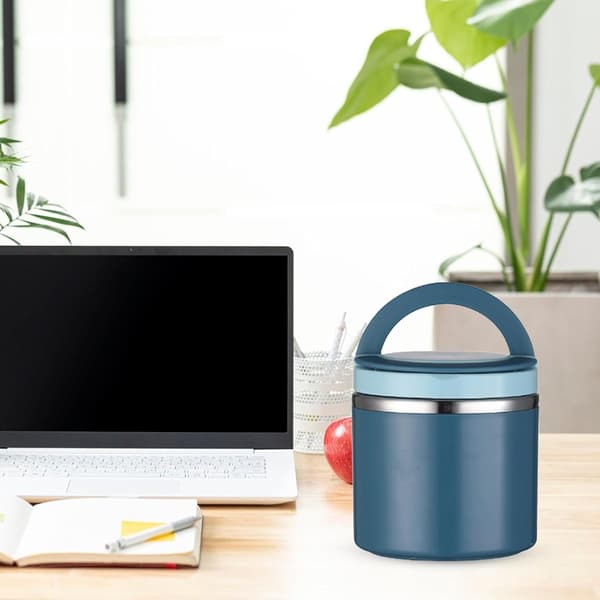 1 stk - Isolert matbeholder, 630 ml stor kapasitet suppebeholder i rustfritt stål blauw 1 stuk -