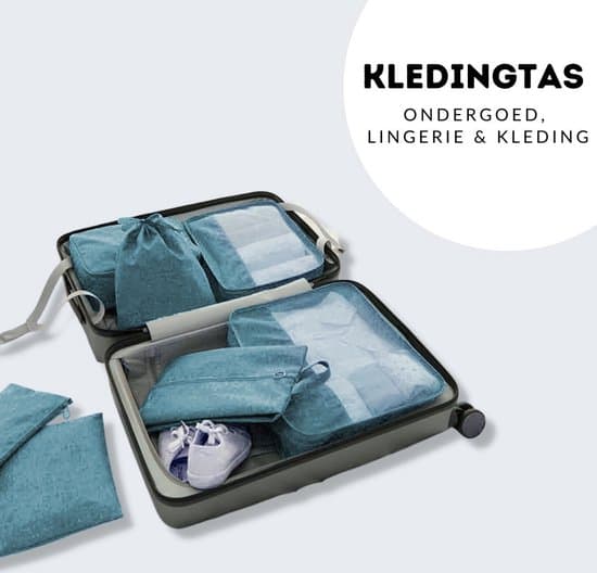 7-pack packpåsar blå bagage reseorganisatör