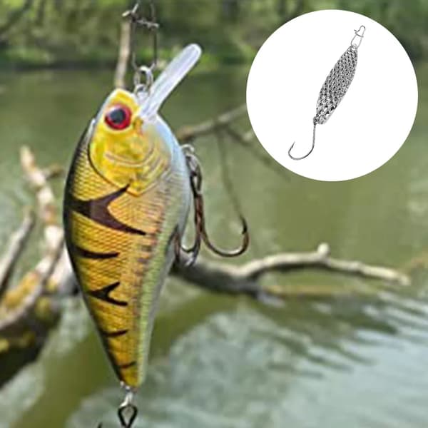 Fiskedrag i metall, igel-stil, 1 set, guld/silver sked, 3-5 cm hullingförsedd krok