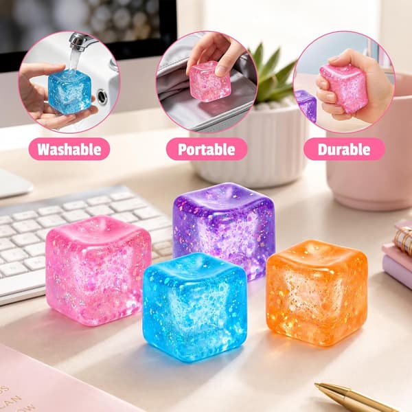 Lilla kube klemmeleke for stresslindring