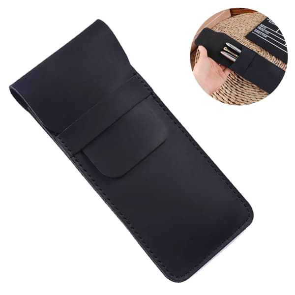 Pennfodral i äkta läder 1 st Flip Multi Pennfodral 16x7cm Reservoar Kulspets Svart