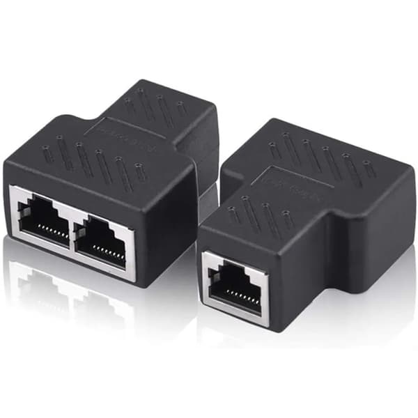 RJ11 Splitter Adapter, 1 til 2 Dobbelt Port Netværk LAN Kabel Splitter